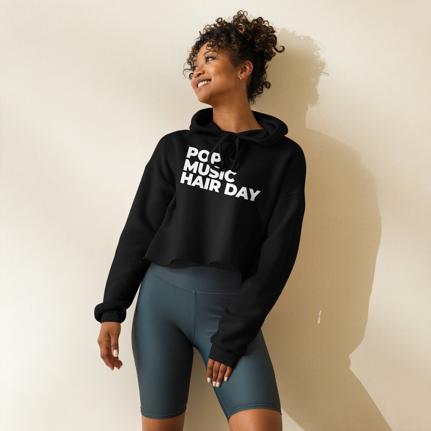 POP MUSIC HAIR DAY Cropped Hoodie (available in multiple colors)