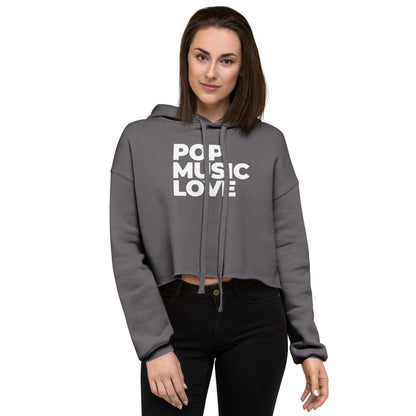 POP MUSIC LOVE Cropped Hoodie (available in multiple colors)